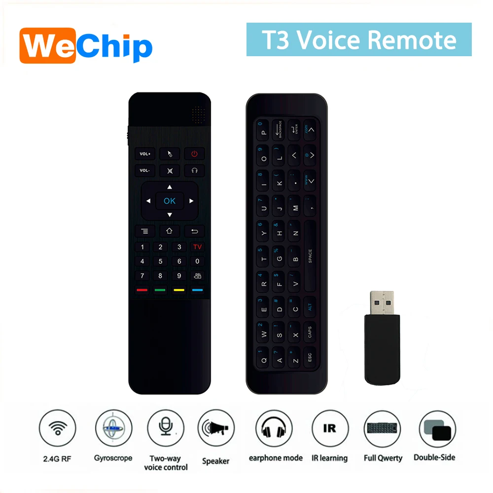 T3 Air Mouse умный голосовой пульт дистанционного управления 2 4G RF беспроводная