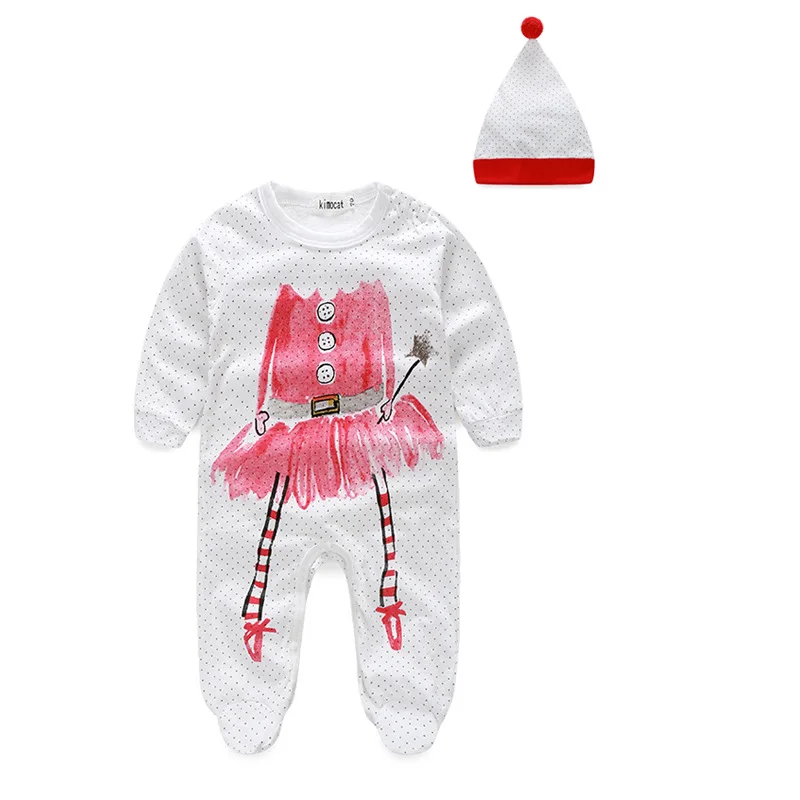 Осень Милый Ребенок Мальчик Девочка Одежда Горошек Длинным Рукавом One Piece Romper