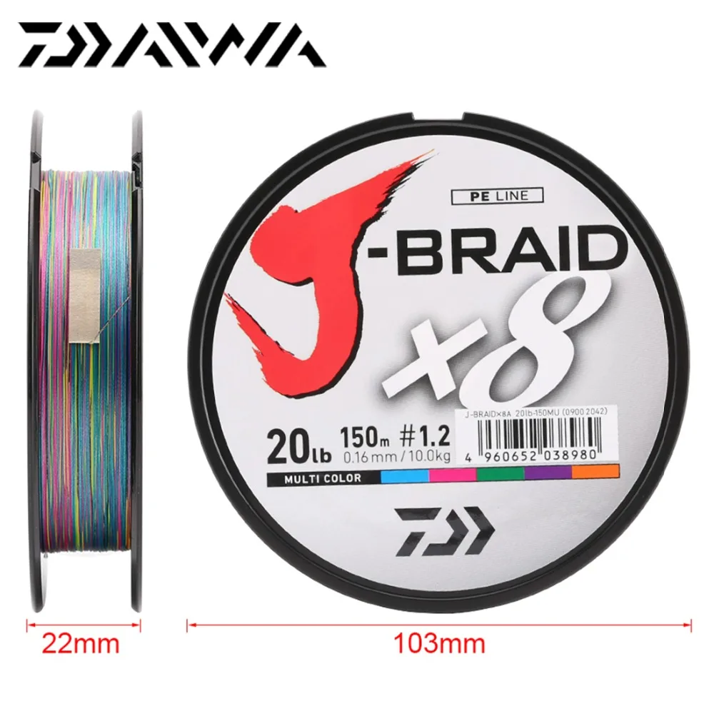 MutilColor Daiwa J-BRAID 8A 150 м зеленый цвет 8 плетеная леска из мононити 10-60 фунтов Сделано в Японии - Цвет: MutilColor