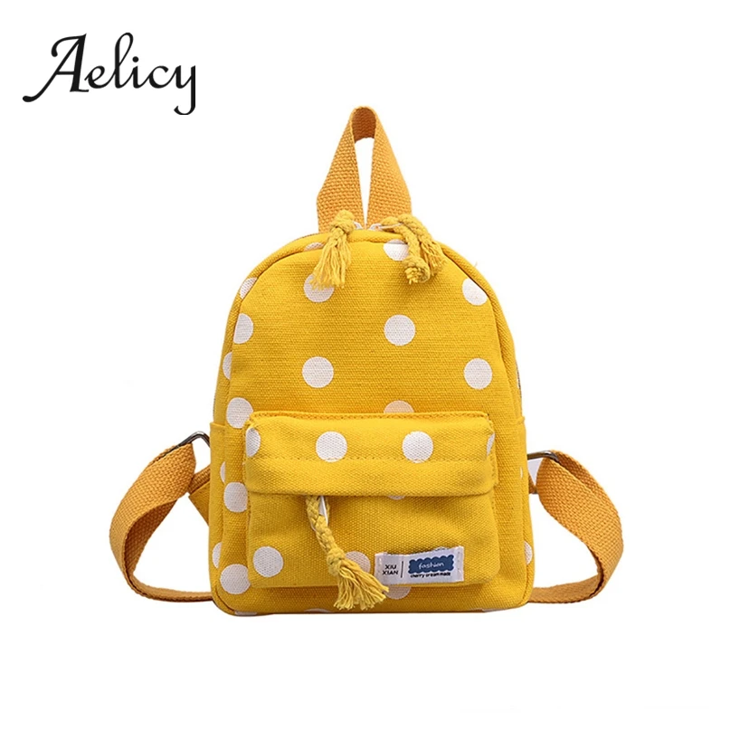 Рюкзак Aelicy с рисунком из мультфильма школьная сумка принтом в горошек для детей