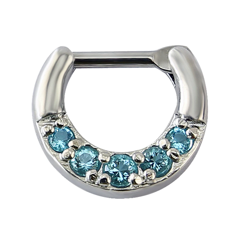 Кольцо для носа с циркониевой перегородкой циркониевые круглые штанги подковы