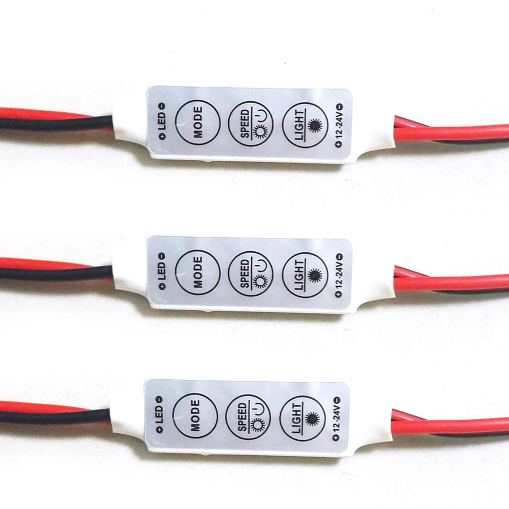 1Pcs Controller 12 / 24V Mini 3 Keys Single RGB Color LED Brightness Dimmer for led 3528 5050 strip light | Лампы и освещение