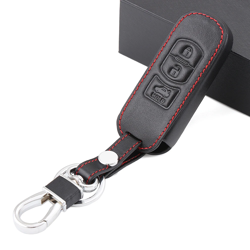 Кожаный Автомобильный чехол для ключа с дистанционным управлением подходит Mazda