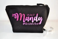 personalized title wedding bride maid of honor bridesmaid make up makeup comestic kits bags pouches clutches gifts party favors
