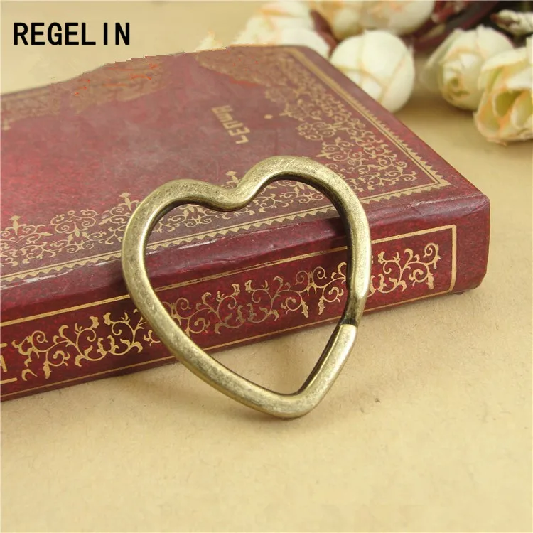 REGELIN 10 шт./лот античный бронзовый/родиевый брелок в форме сердца круглый