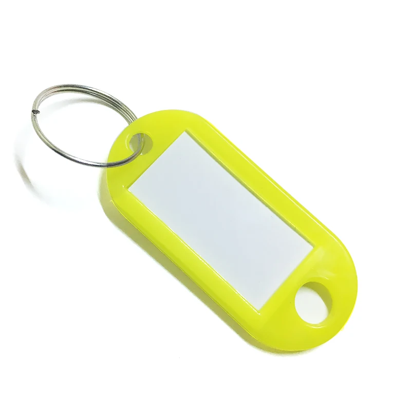 1Pc Yellow 1/10/50 шт в наборе, Пластик брелок для ключей брелоков Чемодан идентификационные Метки этикетки брелоки с визитные карточки брелок для ключей, брелок для ключей - Цвет: 1Pc Yellow