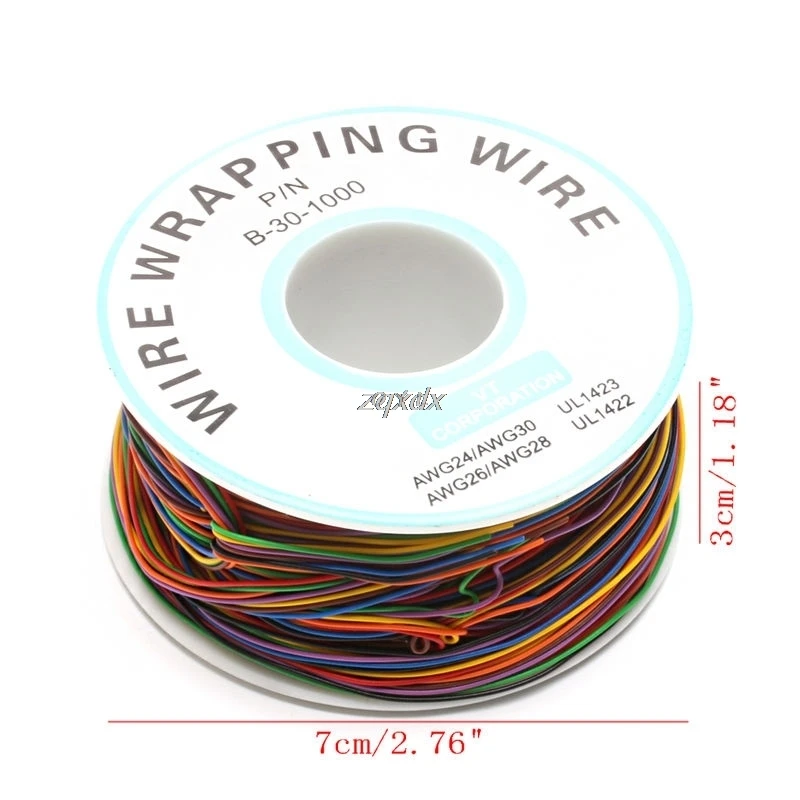 

PCB Test Core Line 30AWG Wire Single Tinned Copper Wire 8-color Board Cable Roll Z09 Drop ship