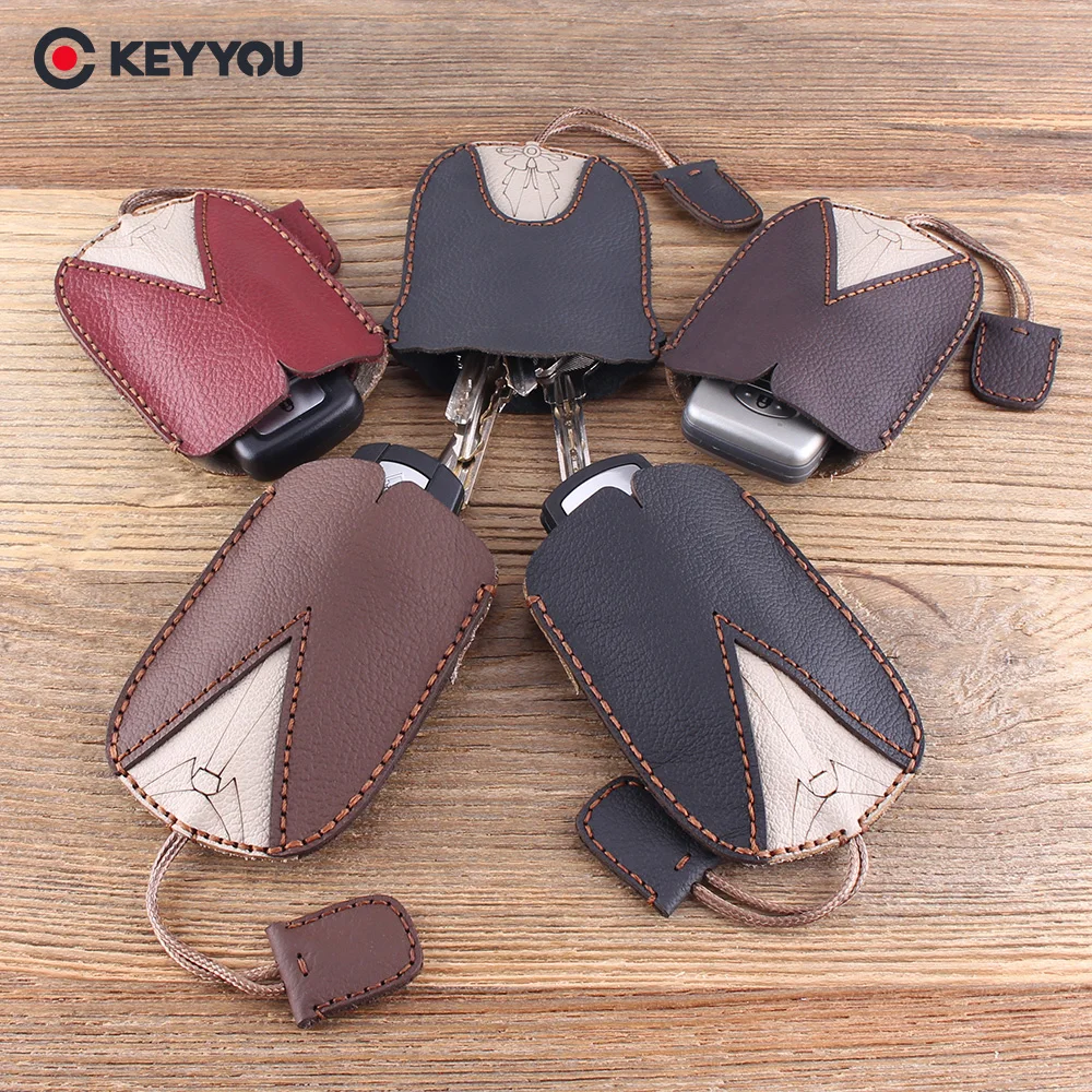 Женский кошелек для ключей KEYYOU из натуральной кожи чехол на молнии Мужской
