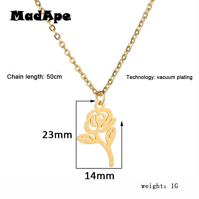 Женское колье чокер MadApe Bijoux Femme Collier Золотистое Ожерелье с розовым цветком