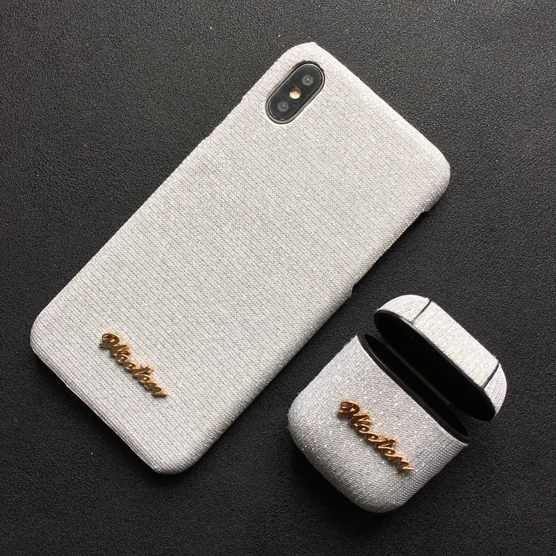 1 Set Silver Сияющий блестящий чехол для телефона для iPhone 11 Pro X 7 8 6 6S Plus XS чехол для MAX XR Блестящий Bluetooth беспроводной ушной чехол для телефона для AirPods - Цвет: 1 Set Silver