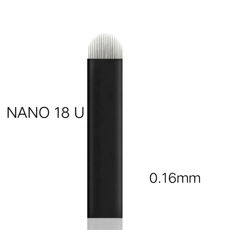 Laminas Tebori Nano 0,16 мм 18 u-образная нано микроблейдинг иглы лезвие для татуажа иглы для перманентного макияжа бровей ручка Agulhas