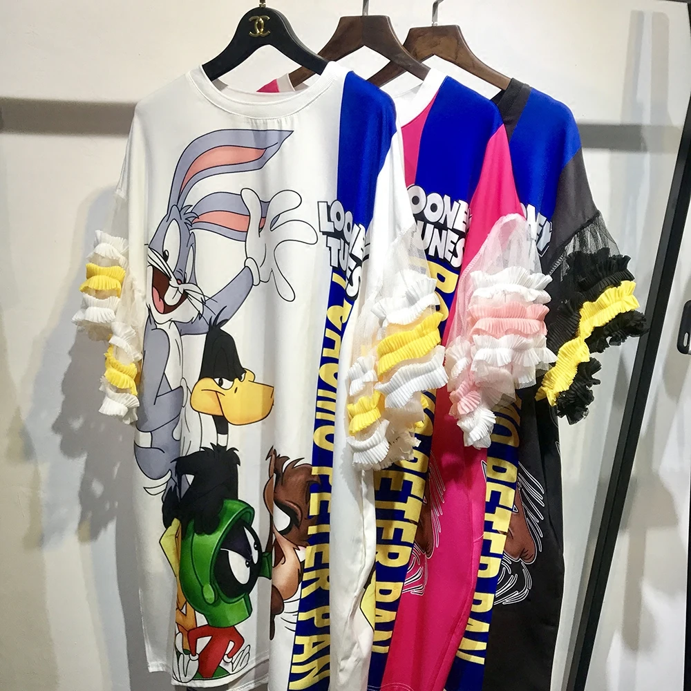 Платье женское повседневное с красивым рукавом и 3D принтом в виде листика лотоса