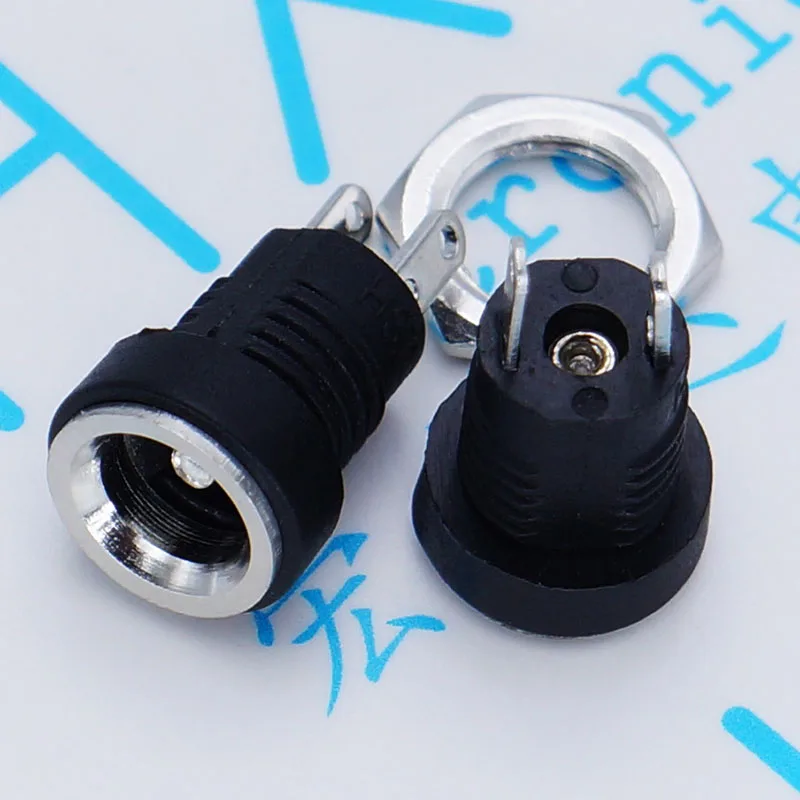 

200pcs/lot Mother DC022B power socket Nut panel connector 5.5 * 2.1 mm feet seat The anode short foot The cathode long feet