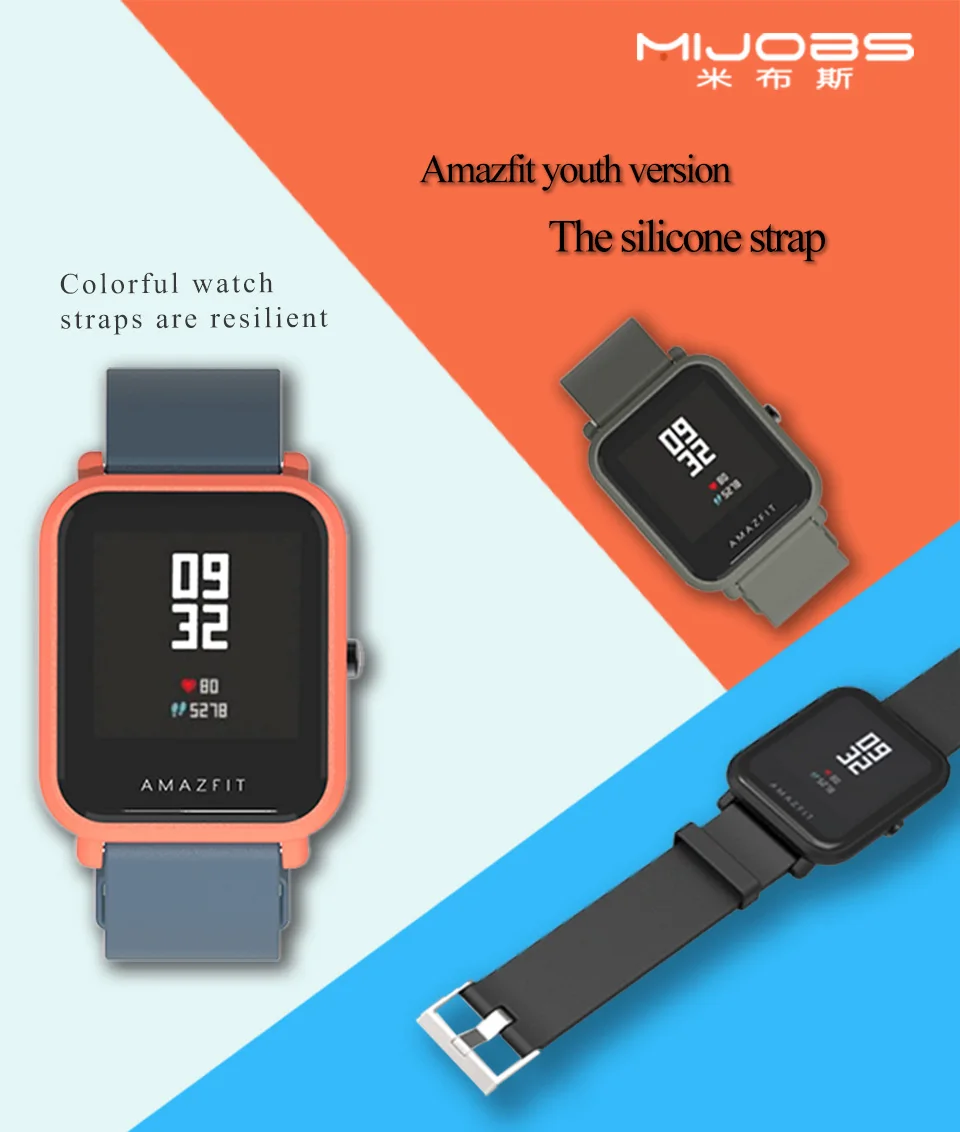 Mijobs силиконовый ремешок для Huami Amazfit GTS смарт-Браслет фитнес-трекер аксессуары для Xiaomi Amazfit Bip Bit браслет ремешок