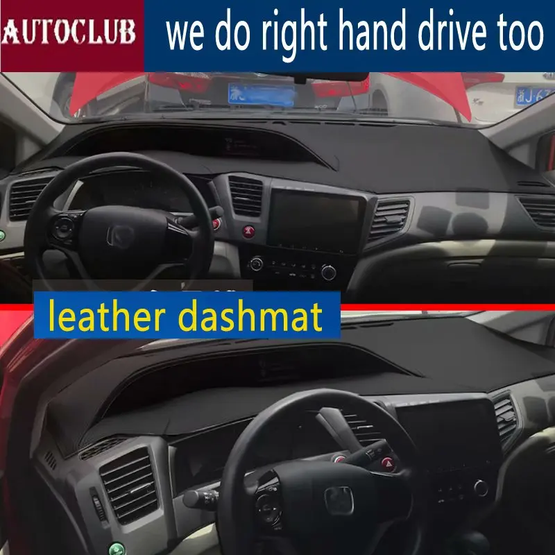 Honda civic 2013 2014 2015 2016 9th nesil deri Dashmat Dashboard kapak ped Dash Mat güneşlik halı kapak