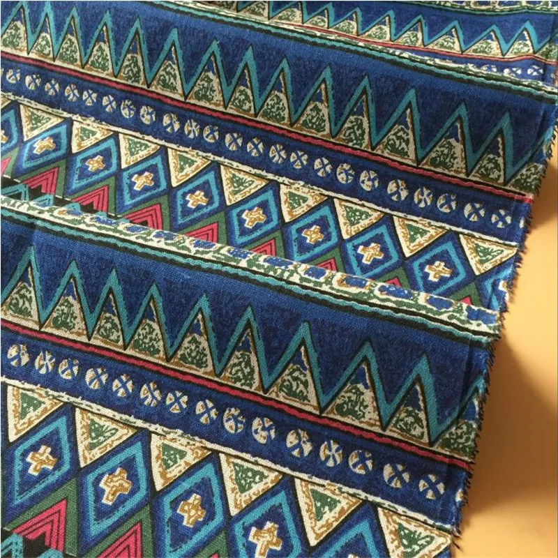 Фольклорно Пользовательские узоры с принтом хлопковая льняная Лоскутная Ткань