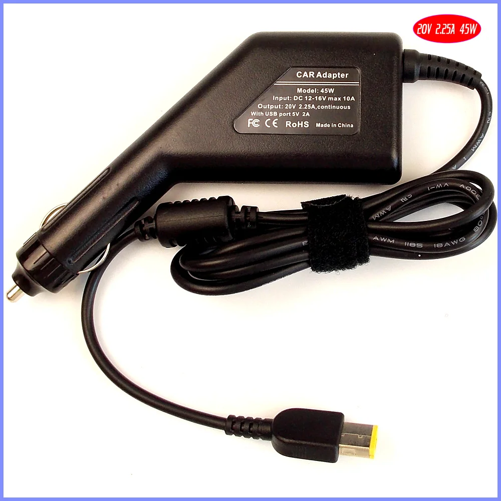 Автомобильное зарядное устройство с адаптером постоянного тока 20 в 2 25 А + USB для