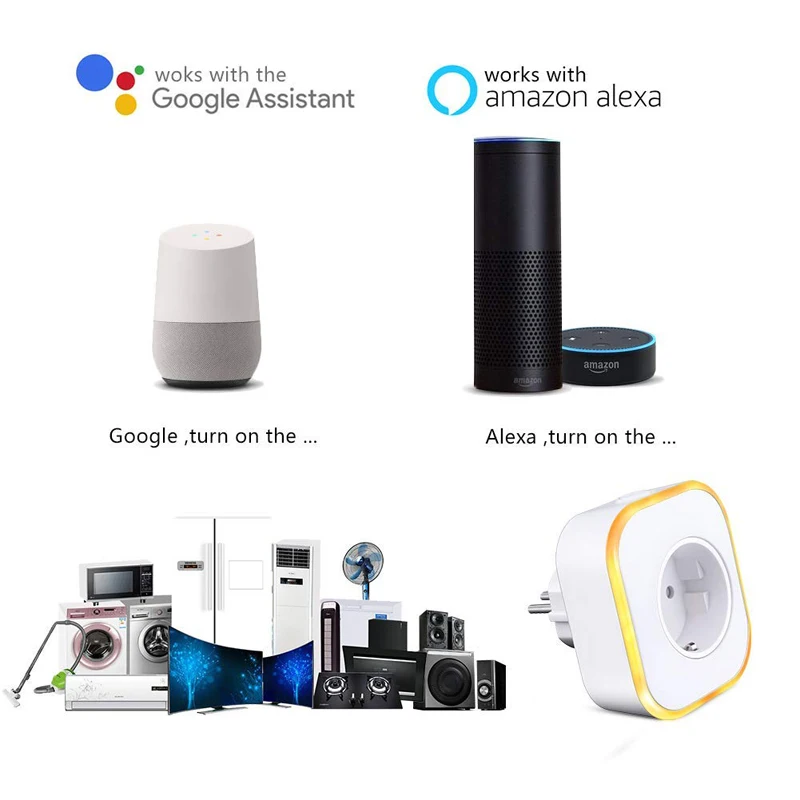 TISDLIP умная розетка EU Wifi usb работает с Google Home Mini Alexa Ifttt светодиодный