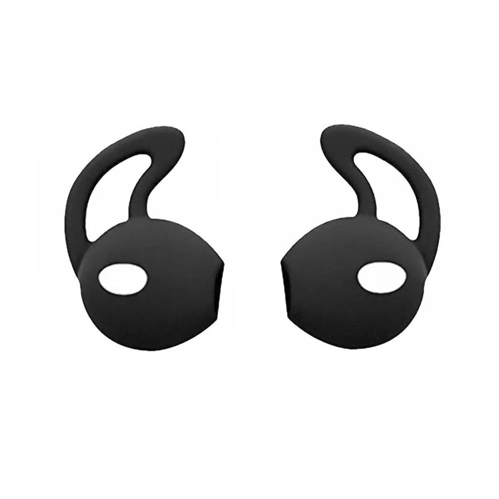 Для Apple AirPods, Мягкая силиконовая противоскользящая Крышка для ушей, крючок для Air Pods, одноразовая палочка, инструмент для чистки, наушники, порт для зарядки телефона - Цвет: Черный
