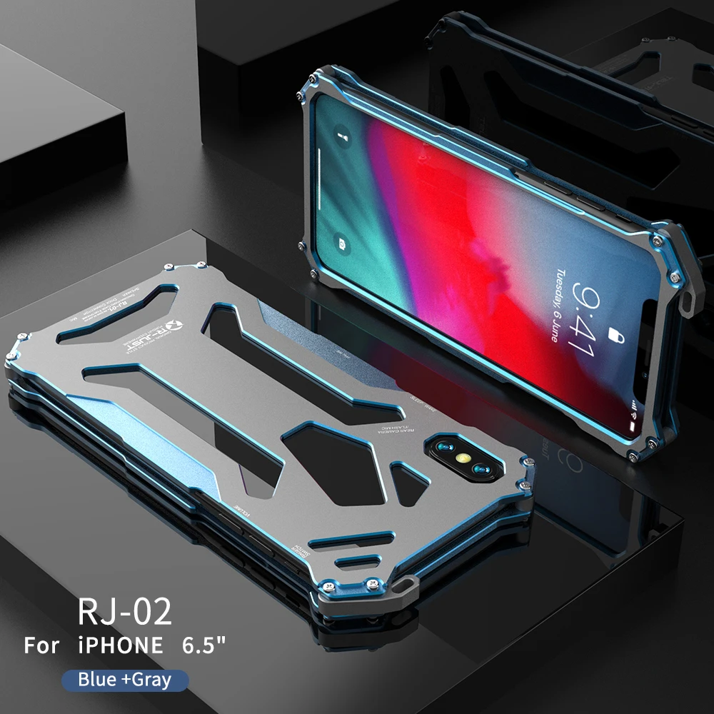 R-JUST сверхмощный металлический чехол противоударный для Apple iPhone X XS 5 8 &quotXR MAX 6