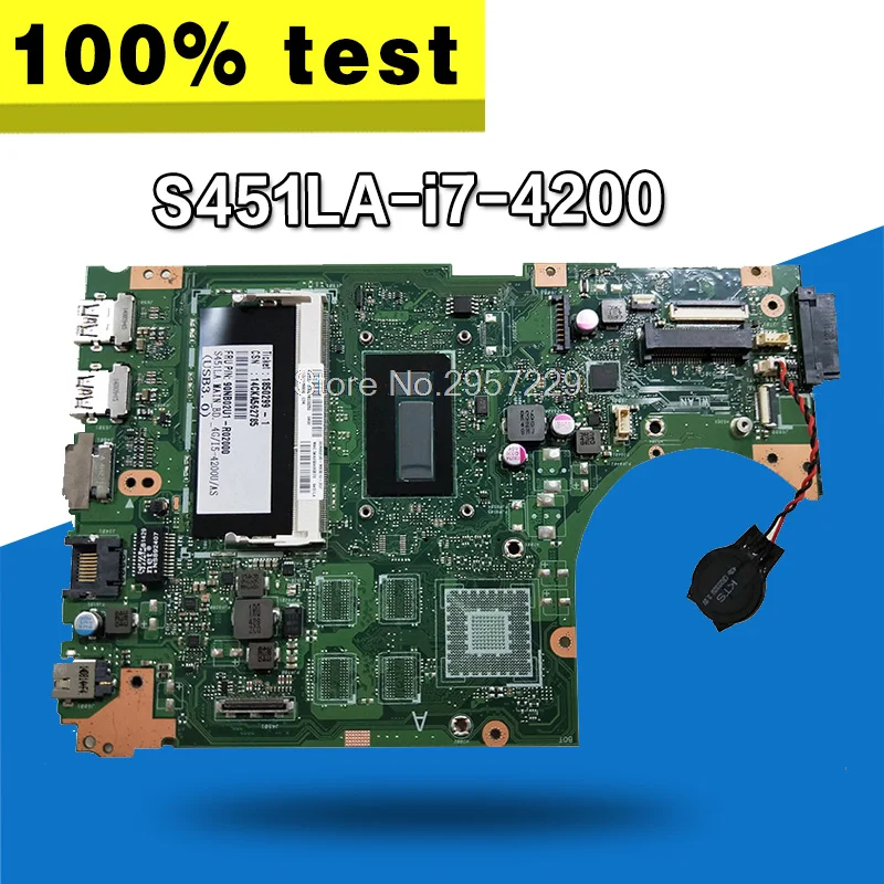 S451LA материнская плата I7 4200 4G RAM для For Asus S451L S451LN S451LD ноутбука плата|Материнские