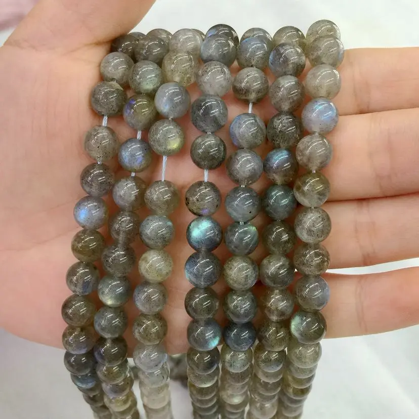 Beadztalk натуральный камень лабрадорит Круглые Гладкие бусины сплошного синего