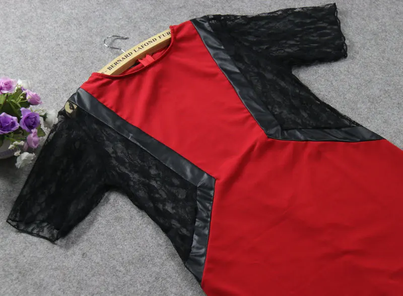 Женское вечернее платье из искусственной кожи кружевное большого размера в