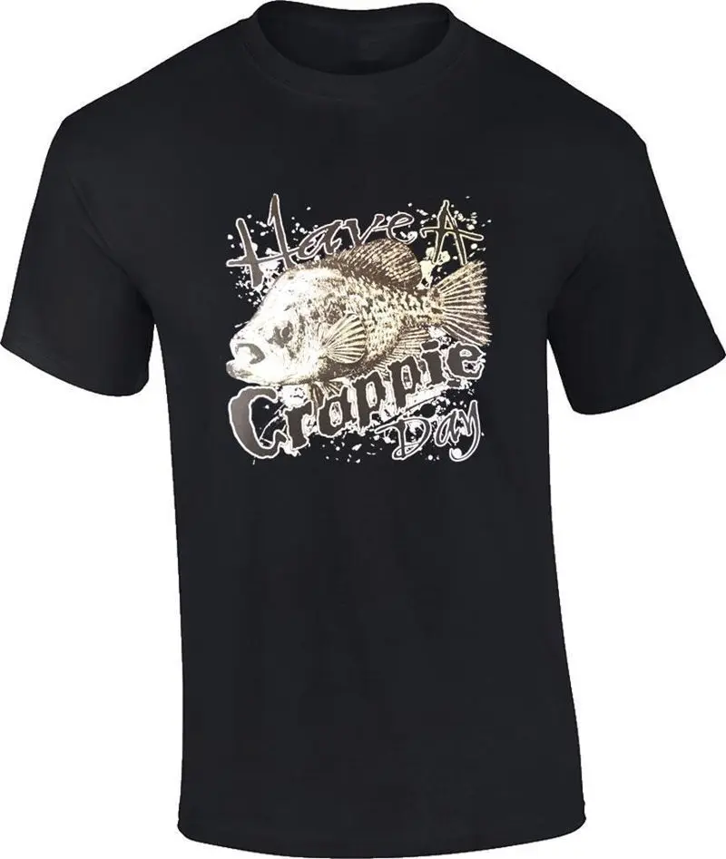 Хлопковая модная футболка с круглым вырезом имеют Краппи день Рыбак короткий