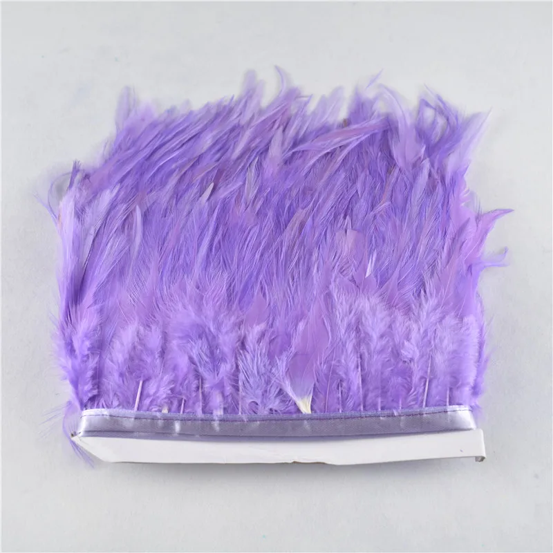 Light Purple 1 ярд 8-10 см серое Седло Петух Перо полоса отделка Петух украшения из перьев качественная одежда изготовление перья для рукоделия Вечерние - Цвет: Light Purple