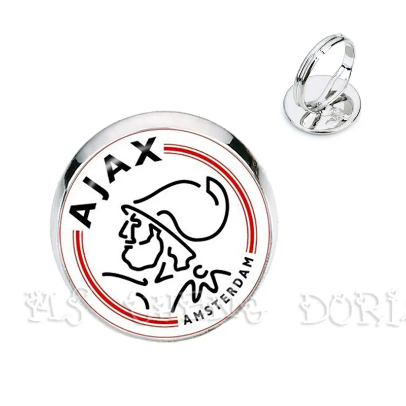 5 Футбольный клуб 16 мм стекло кольца с кабошоном Ajax футбольные лиги логотип футбольный Клубное кольцо для фанатов подарок - Цвет основного камня: 5