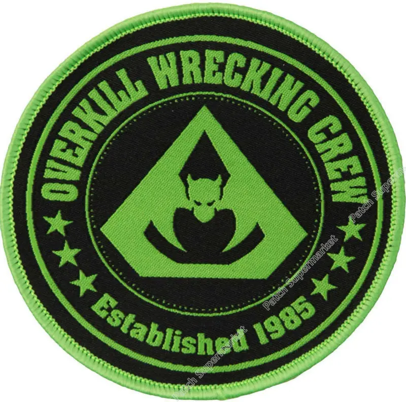 Нашивка с надписью Overkill эвакуация плетеная тенниска из тяжелого металла в стиле