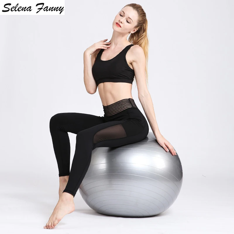 Женские сетчатые штаны для фитнеса и йоги Selena Fanny с карманами высокой талией