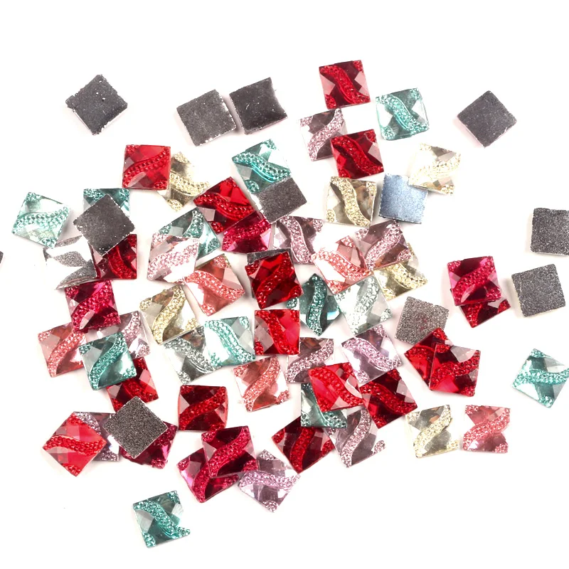 LF 200 шт. декоративные квадратные украшения из смолы с плоской задней стороной