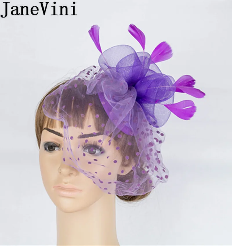 Свадебные шляпы jaevini Sombrero Boda Фиолетовые женские элегантные маскарадные для