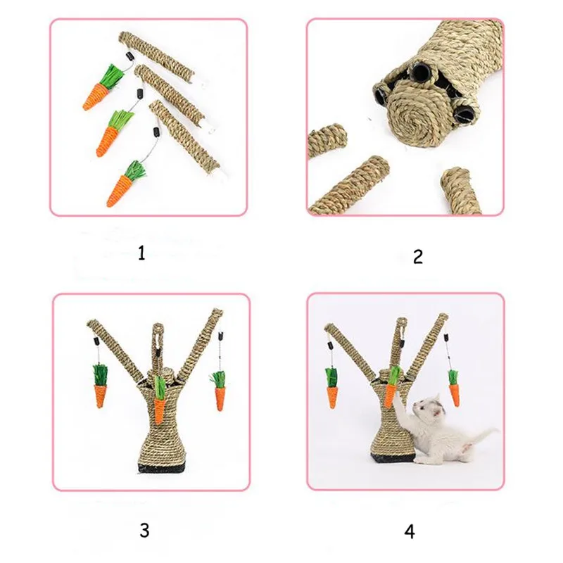 Игрушка для кошек Интерактивная Когтеточка башня с полками скалолазания сизаль