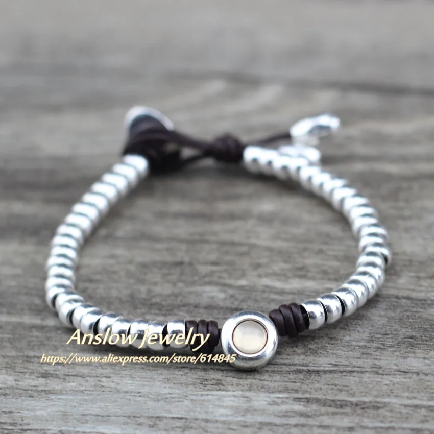 Anslow модные ювелирные изделия милые корейские ручной работы Diy Bijoux Шарм друг для женщин леди женский кожаный браслет карамельный цвет LOW0749LB - Окраска металла: Rice
