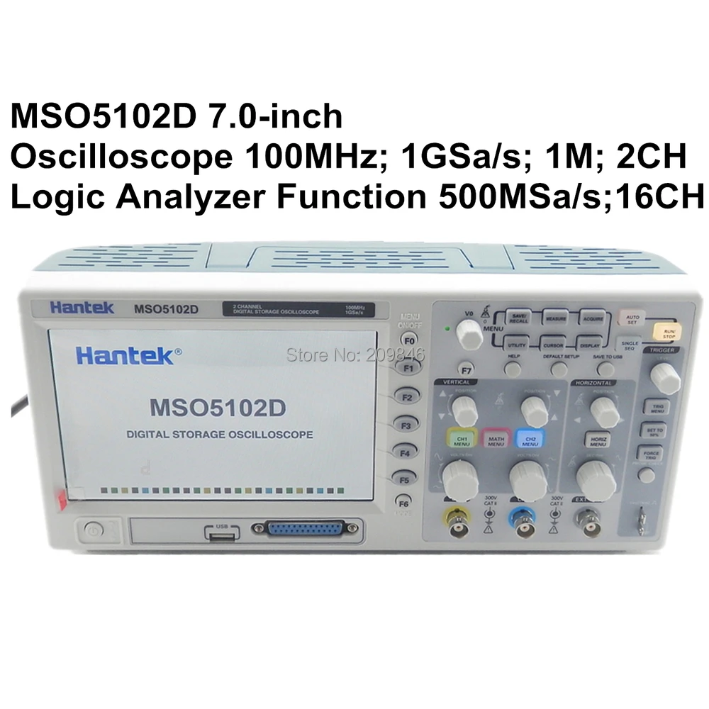 DHL Бесплатная доставка Hantek mso5102d смешанных сигналов цифрового осциллограф 100 мГц