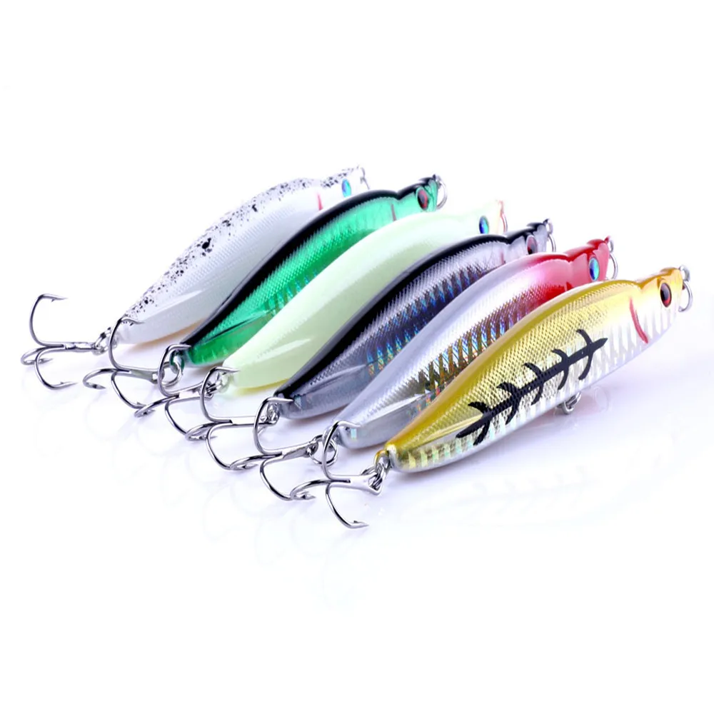 6 шт./компл. wLure Minnow Crankbait жесткая приманка плотная Wobble медленное погружение Jerkbait