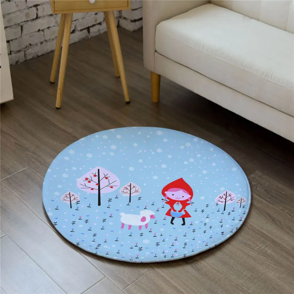 Рождественская серия круглый ковер с героями мультфильмов водонепроницаемый