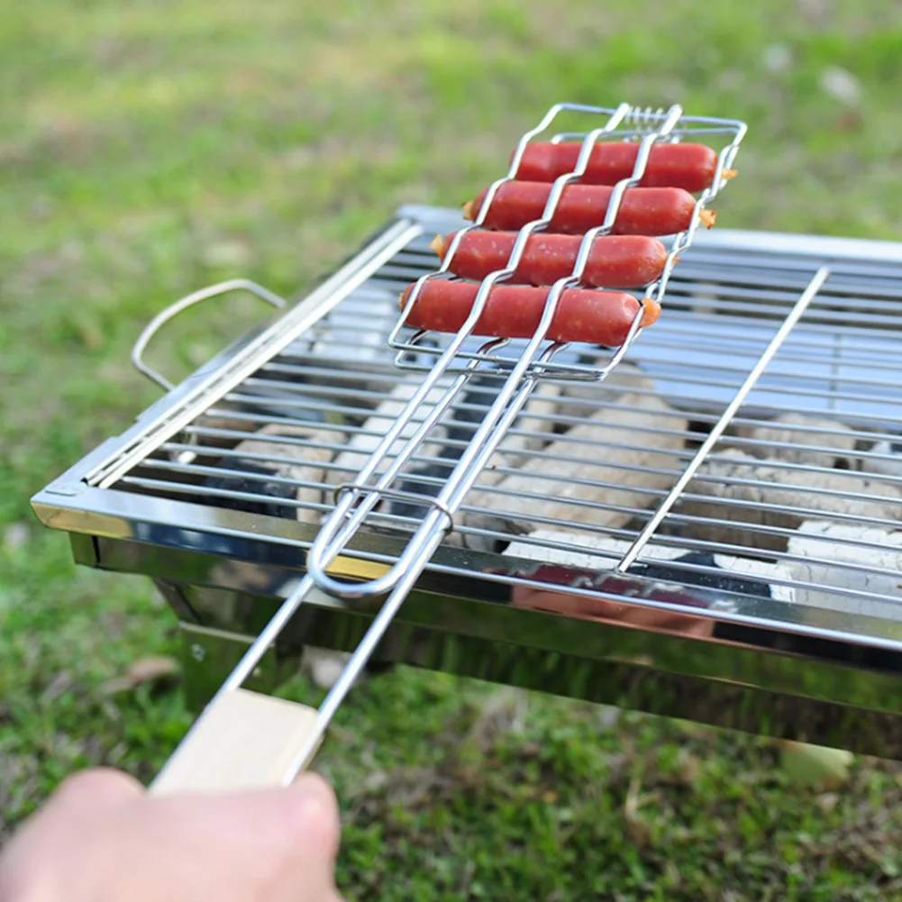 Барбекю зажим для дома Портативный Открытый держатель колбасы легкий барбекю