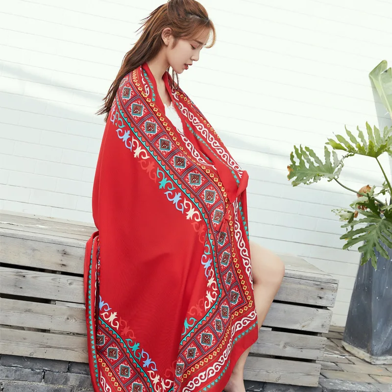 Лето защита от солнца Хлопковое полотенце женский длинный весенне-осенний