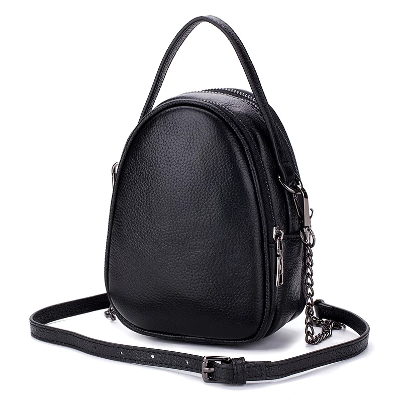 Модная трехслойная сумка на 3 молнии из натуральной коровьей кожи женские