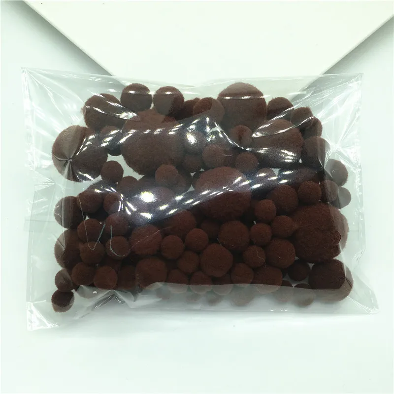 C17 Coffee 20 г смешанные размеры разноцветные помпоны из меха DIY мягкие помпоны Свадебные украшения/аксессуары для шитья на ткани от 8 мм до 30 мм - Цвет: C17 Coffee