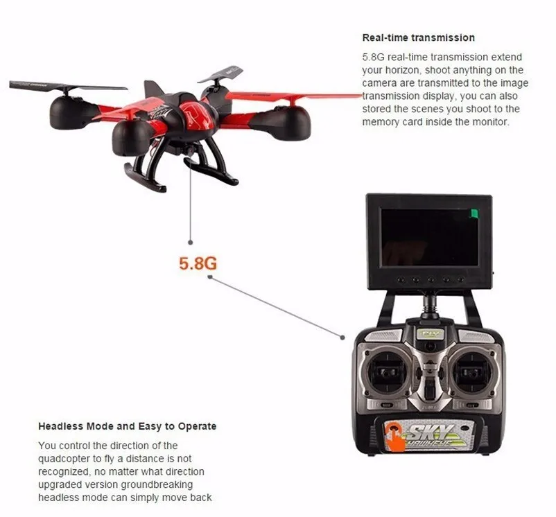 Новейший 5,8G FPV Квадрокоптер SKY Hawkeye FPV RC Квадрокоптер с передача от первого лица Дрон с монитором вертолета