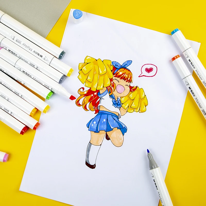 

Dual Head Alcoholic Oily Based Ink Marker Pen 24/36/48/60 Colors Drawing Art Brush Pen Sketch Markers School Supplies APMV0901