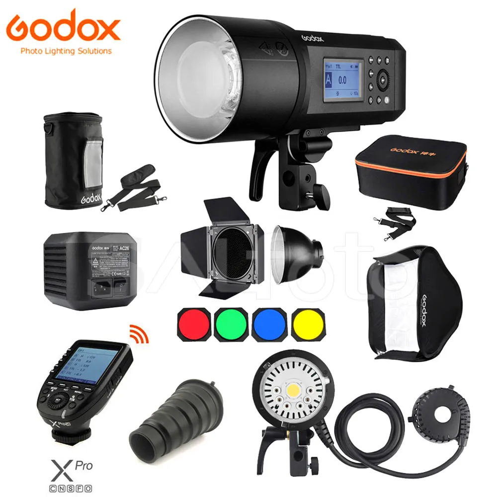 Внешняя вспышка Godox Witstro AD600Pro ttl, литий-ионная батарея HSS 2,4G, триггер H600P, удлинительная головка, софтбокс, светильник для вспышки - Цвет: add XPro Accessories