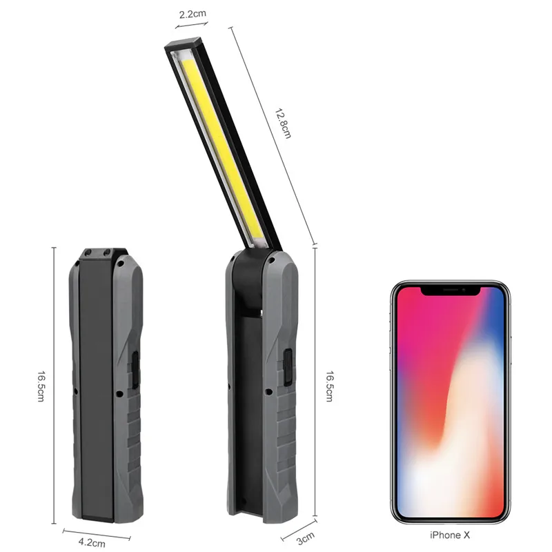 SANYI магнитный портативный фонарь USB Перезаряжаемый встроенный аккумулятор вспышка светильник фонарь светодиодный COB 4 режима работы Кемпинг Светильник