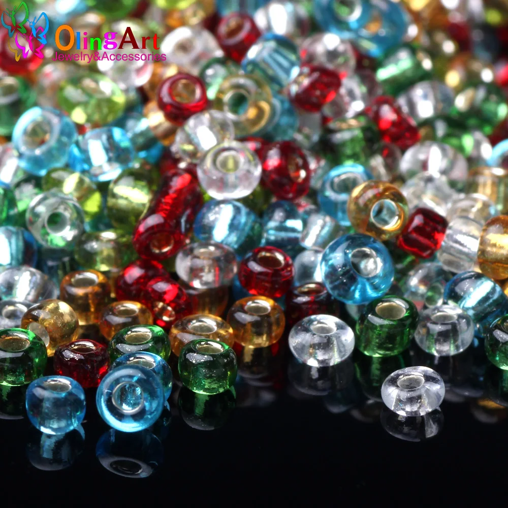 OlingArt новые стеклянные бусины 2 мм AAA 1700 шт. 7 цветов разделитель круглые отверстия