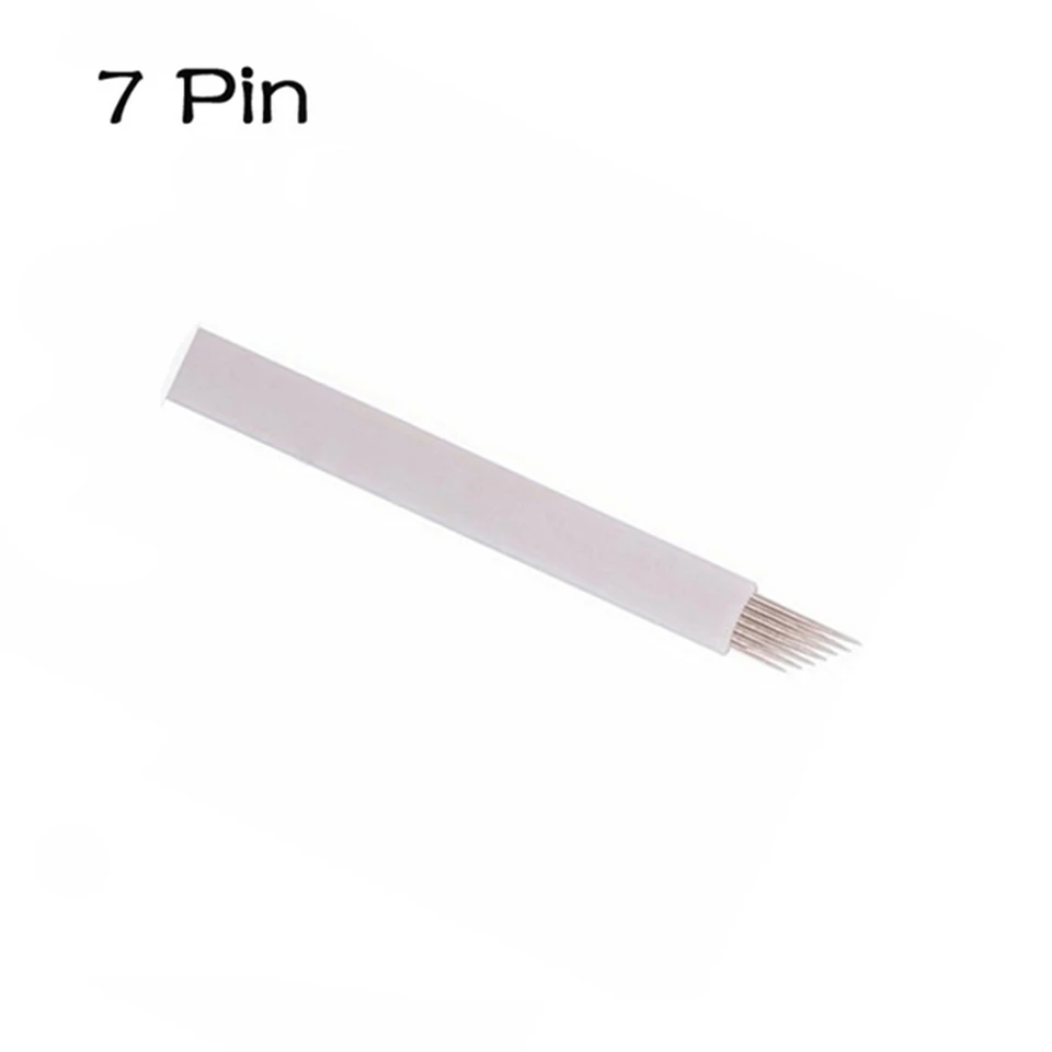 

Оптовая продажа, 500 шт., 7-контактные иглы для микроблейдинга, лезвия в срок годности, лот № для перманентного макияжа, caneta tebori pen