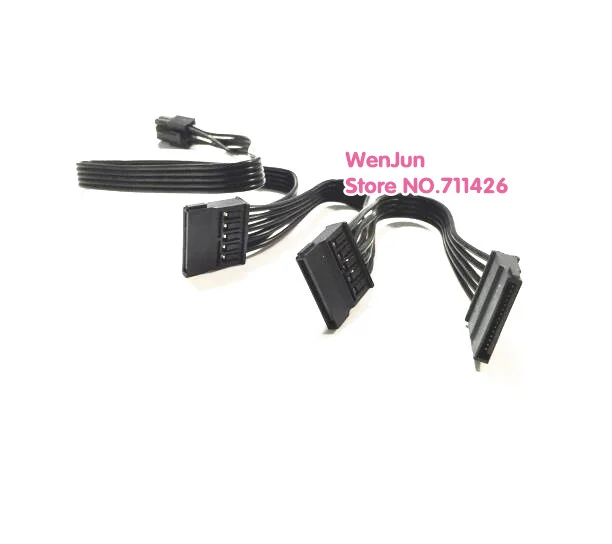 High Quality 40cm black 6pin Male 1 to 3 SATA 15pin Modualr Power Cable for Corsair AX650 AX750 AX850 series | Компьютеры и офис